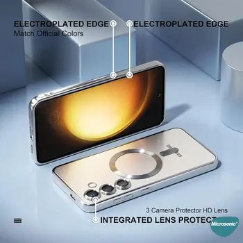 Microsonic Samsung Galaxy A54 Kılıf MagSafe Luxury Electroplate Mor