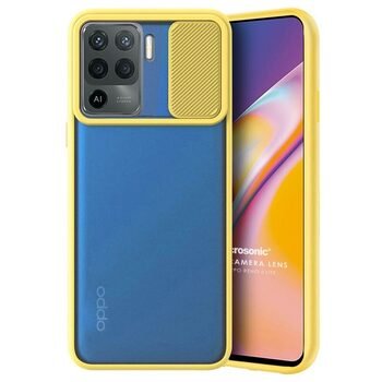 Microsonic Oppo Reno 5 Lite Kılıf Slide Camera Lens Protection Sarı