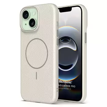 Microsonic Apple iPhone 13 Kılıf MagLeather Pro Bej