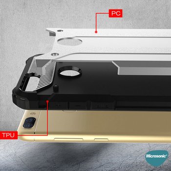 Microsonic Oppo A5S Kılıf Rugged Armor Gold