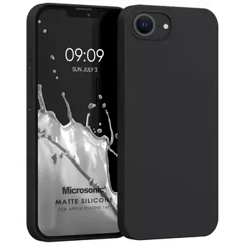 Microsonic Matte Silicone Apple iPhone 16e Kılıf Siyah