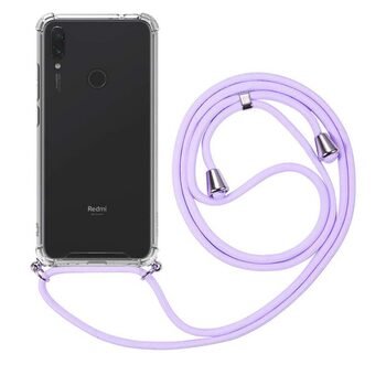 Microsonic Xiaomi Redmi Note 7 Pro Kılıf Neck Lanyard Lila