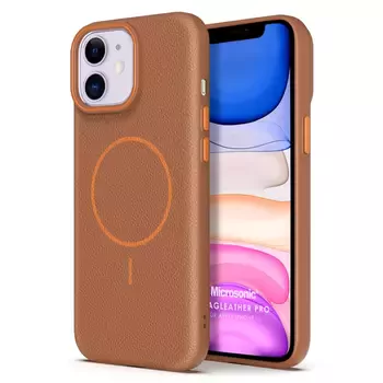 Microsonic Apple iPhone 11 Kılıf MagLeather Pro Kahverengi