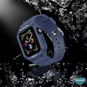 Microsonic Apple Watch 9 41mm Kordon Single Apex Resist Şeffaf