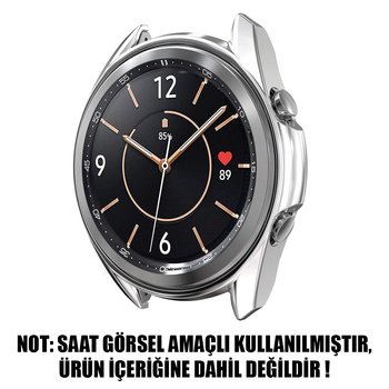 Microsonic Samsung Galaxy Watch 3 41mm Kılıf 360 Full Round Soft Silicone Gümüş