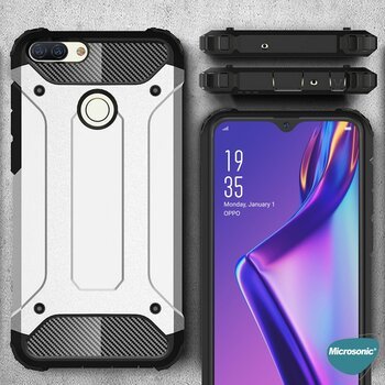 Microsonic Oppo A12 Kılıf Rugged Armor Kırmızı