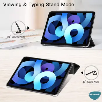 Microsonic Apple iPad Pro 13 2025 Kılıf (A3360-A3361) Slim Translucent Back Smart Cover Kırmızı