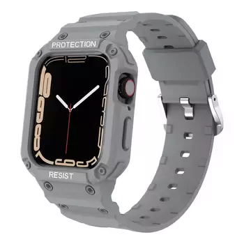 Microsonic Apple Watch 9 41mm Kordon Single Apex Resist Açık Gri