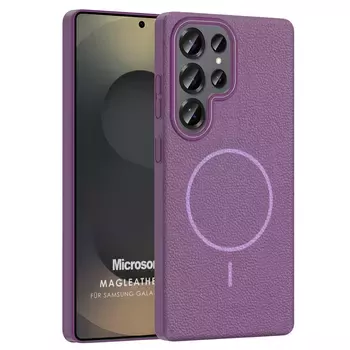 Microsonic Samsung Galaxy S25 Ultra Kılıf MagLeather Pro Lila