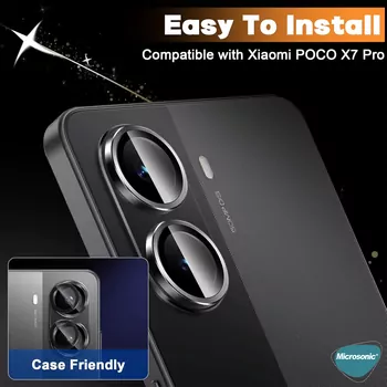 Microsonic Xiaomi Poco X7 Pro Tekli Kamera Lens Koruma Camı Siyah
