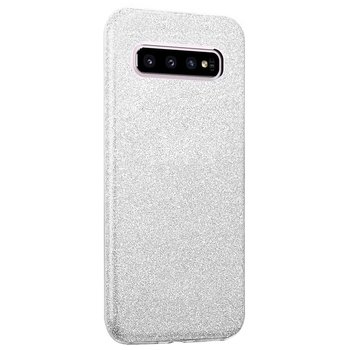 Microsonic Samsung Galaxy S10 Kılıf Sparkle Shiny Gümüş