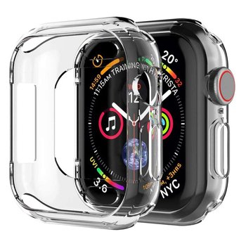 Microsonic Apple Watch SE 44mm Kılıf 360 Full Round Soft Silicone Şeffaf Kılıf