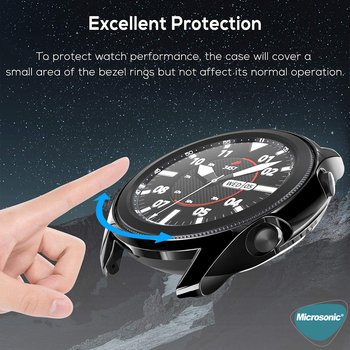 Microsonic Samsung Galaxy Watch 3 45mm Kılıf 360 Full Round Soft Silicone Siyah