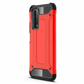 Microsonic Huawei P Smart 2021 Kılıf Rugged Armor Kırmızı