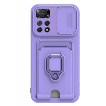 Microsonic Xiaomi Redmi Note 11 Pro 5G Kılıf Multifunction Silicone Lila