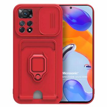 Microsonic Xiaomi Redmi Note 11 Pro 5G Kılıf Multifunction Silicone Kırmızı