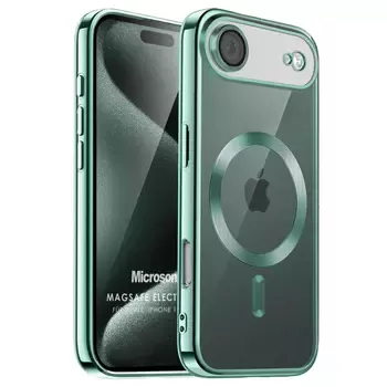 Microsonic Apple iPhone 17 Air Kılıf MagSafe Luxury Electroplate Yeşil
