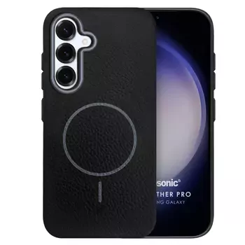 Microsonic Samsung Galaxy S24 Plus Kılıf MagLeather Pro Siyah