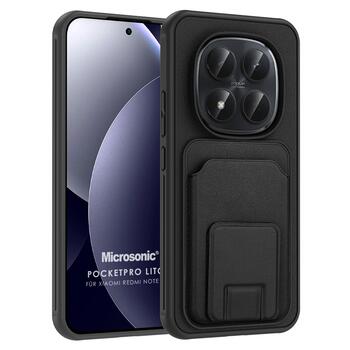 Microsonic Xiaomi Redmi Note 15 Pro Plus 5G Kılıf PocketPro Litchi Siyah