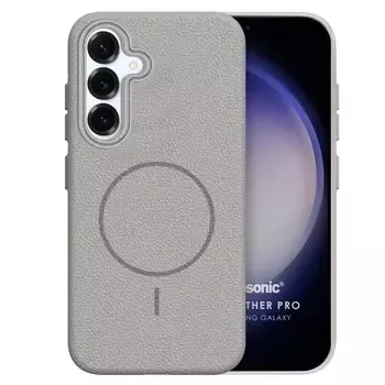 Microsonic Samsung Galaxy S24 Plus Kılıf MagLeather Pro Gri