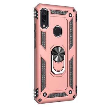 Microsonic Xiaomi Redmi Note 7 Pro Kılıf Military Ring Holder Rose Gold