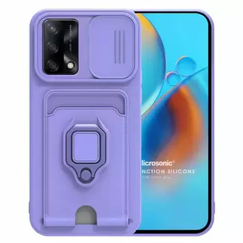 Microsonic Oppo A74 4G Kılıf Multifunction Silicone Lila