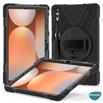Microsonic Samsung Galaxy Tab S9 Plus X810 Kılıf Heavy Defender Siyah