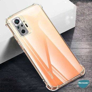 Microsonic Xiaomi Redmi Note 10 Pro Max Kılıf Anti Shock Silikon Şeffaf