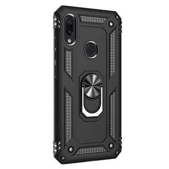 Microsonic Xiaomi Redmi Note 7 Pro Kılıf Military Ring Holder Siyah