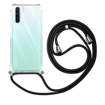 Microsonic Oppo Reno 3 Kılıf Neck Lanyard Siyah