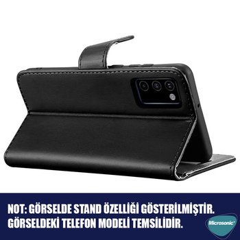 Microsonic Oppo A16 Kılıf Delux Leather Wallet Lacivert