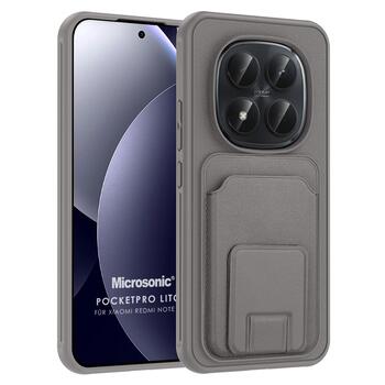 Microsonic Xiaomi Redmi Note 15 Pro 5G Kılıf PocketPro Litchi Gri