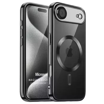 Microsonic Apple iPhone 17 Air Kılıf MagSafe Luxury Electroplate Siyah