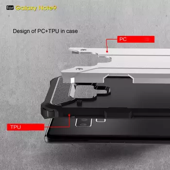 Microsonic Samsung Galaxy Note 9 Kılıf Rugged Armor Gümüş