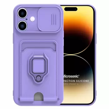 Microsonic Apple iPhone 16 Kılıf Multifunction Silicone Lila