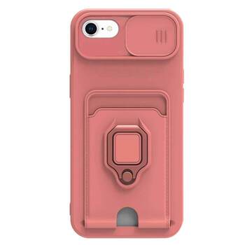 Microsonic Apple iPhone SE 2022 Kılıf Multifunction Silicone Pembe