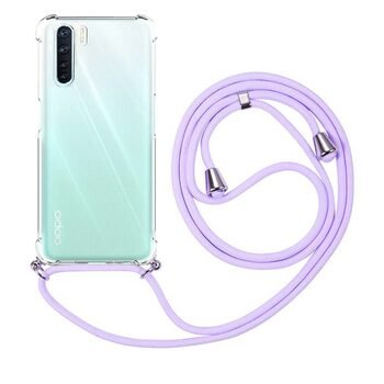 Microsonic Oppo Reno 3 Kılıf Neck Lanyard Lila