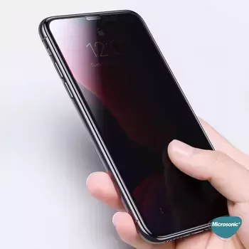 Microsonic Xiaomi Redmi Note 12 Pro Privacy 5D Gizlilik Filtreli Cam Ekran Koruyucu Siyah