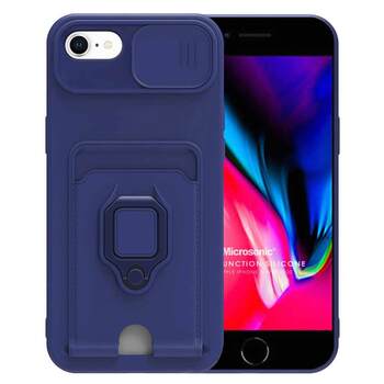 Microsonic Apple iPhone SE 2022 Kılıf Multifunction Silicone Lacivert