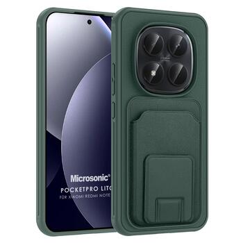 Microsonic Xiaomi Redmi Note 15 Pro 4G Kılıf PocketPro Litchi Koyu Yeşil