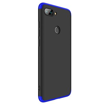 Microsonic Xiaomi Mi 8 Lite Kılıf Double Dip 360 Protective AYS Siyah - Mavi