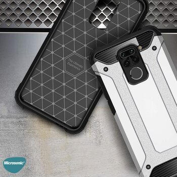 Microsonic Xiaomi Redmi Note 9 Kılıf Rugged Armor Mavi