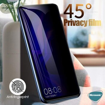 Microsonic Huawei Honor 9X Invisible Privacy Kavisli Ekran Koruyucu Siyah