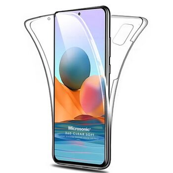 Microsonic Xiaomi Redmi Note 10 Pro Max Kılıf Komple Gövde Koruyucu Silikon Şeffaf