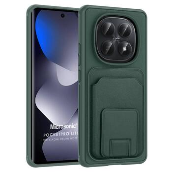 Microsonic Xiaomi Redmi Note 15 5G Kılıf PocketPro Litchi Koyu Yeşil