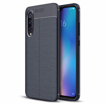 Microsonic Xiaomi Mi 9 Kılıf Deri Dokulu Silikon Lacivert