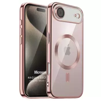 Microsonic Apple iPhone 17 Air Kılıf MagSafe Luxury Electroplate Rose Gold