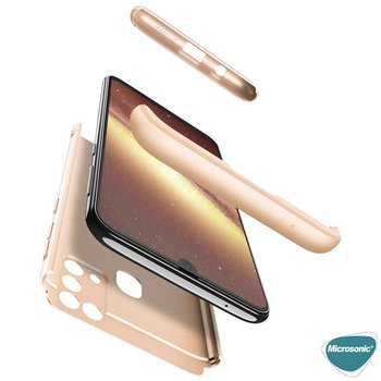 Microsonic Samsung Galaxy M31 Kılıf Double Dip 360 Protective AYS Gold