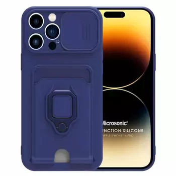 Microsonic Apple iPhone 16 Pro Kılıf Multifunction Silicone Lacivert