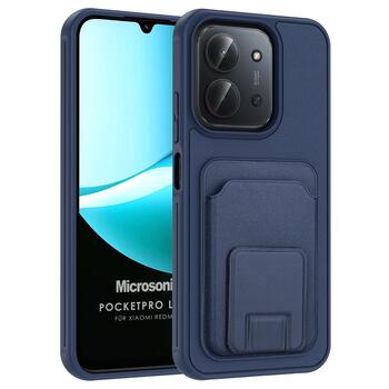 Microsonic Xiaomi Redmi 15C Kılıf PocketPro Litchi Lacivert